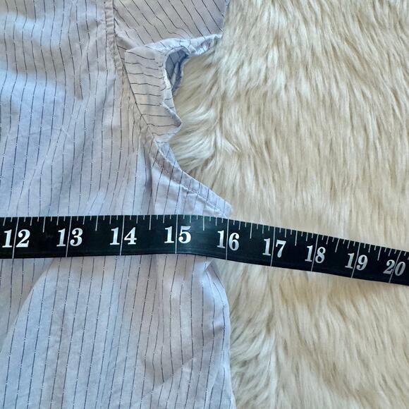 Parker Pinstripe Knotted Tie-Front Crop Top XS - Picture 10 of 12